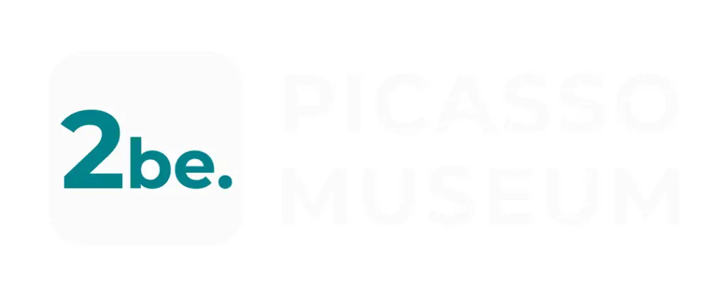 2be Picasso-Museum-Logo mit türkisfarbenem Text auf weißem Hintergrund.